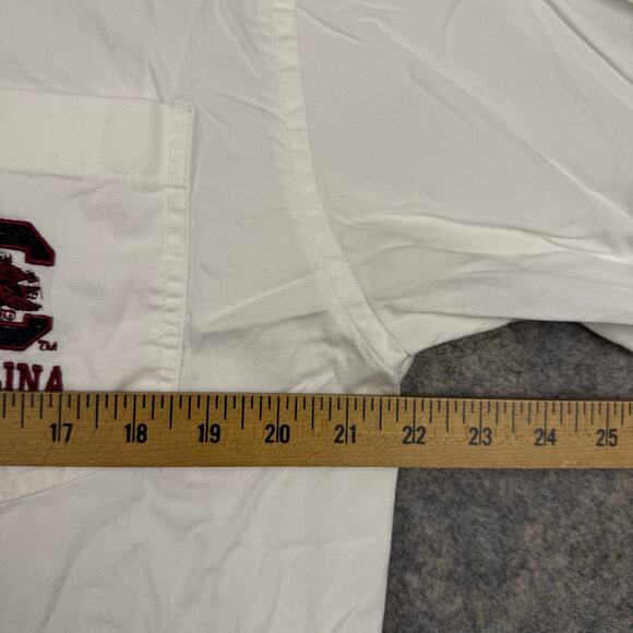 South Carolina Gamecocks Long Sleeve Button Front Shirt White Garnet Large 267 - Picture 4 of 8